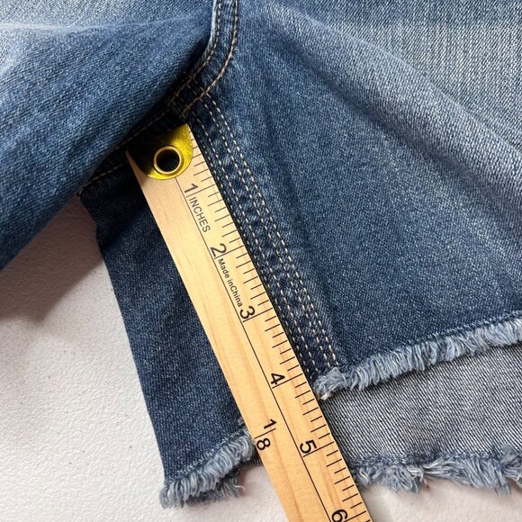 Seven7 Women's Denim Shorts Distressed Frayed Hem Size 12 Blue - Picture 8 of 10